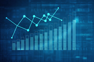 3d rendering Stock market online business concept. business Graph 