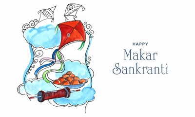 Celebrate Makar Sankranti greeting card background
