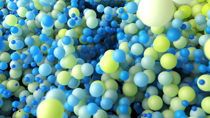 Abstract Spheres Background with green and blue modern colors