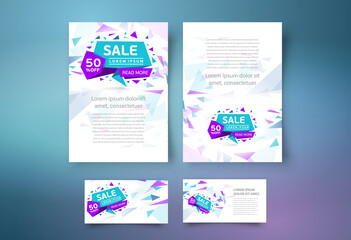 Set Flyer sale theme design template cover
