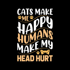 cat typography t-shirt design