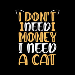cat typography t-shirt design