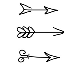 Vector children's design ,for a postcard banner sticker.Set of arrows