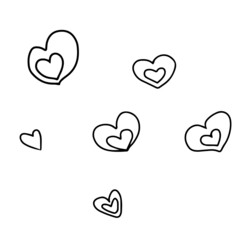 Vector children's design for backgrounds and fabrics, postcards, stickers. A heart with love