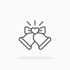 Bell Wedding icon. Editable Stroke and pixel perfect. Outline style. Vector illustration. Enjoy this icon for your project.