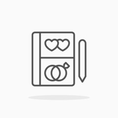 Wedding Planner icon. Editable Stroke and pixel perfect. Outline style. Vector illustration. Enjoy this icon for your project.