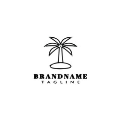 palm tree cartoon logo icon design template illustration