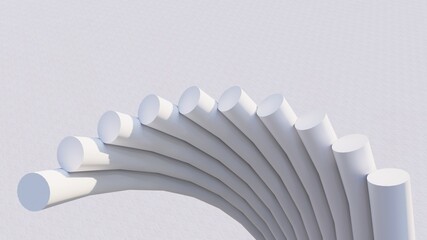 Abstract white background smooth pattern 3d rendering