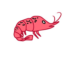 Vector children's design for backgrounds and fabrics, postcards, stickers. Shrimp, sushi