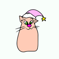 Vector children's design for backgrounds and fabrics, postcards, stickers. Funny cat