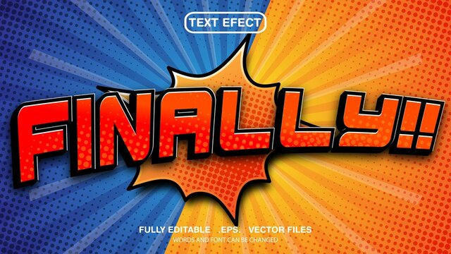 editable comic text effect finally theme