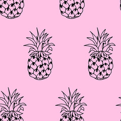 Vector children's design for backgrounds and fabrics, postcards, stickers.Pineapple
