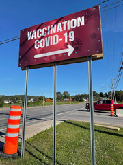 panneau pour la vaccination contre la Covid-19