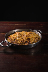 Delicious Pizza Burger Classic Homemade Tomato Sauce Sausage Cheese Onion Chicken Meat Pasta Shrimp Restaurant Menu Gourmet on a wooden table