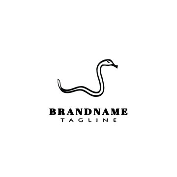 cute snake logo cartoon icon vector illustration