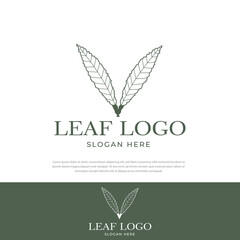 Simple abstract line style logo leaf,for health business,sticker,symbol,icon