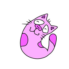 Vector children's design for fans and fabrics, postcards.Funny cat and different emotions