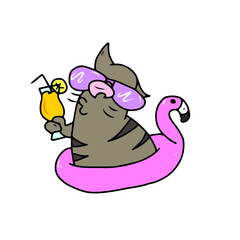 Vector children's design for fans and fabrics, postcards.Funny cat and different emotions