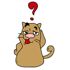 Vector children's design for fans and fabrics, postcards.Funny cat and different emotions