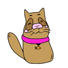 Vector children's design for fans and fabrics, postcards.Funny cat and different emotions