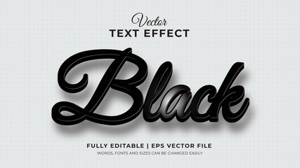 Black theme text effect with 3d editable text effect