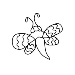 . Vector children's design ,for a postcard banner sticker.Dragonflies butterflies