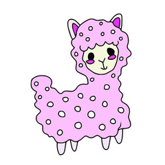  Vector children's design ,for a postcard banner sticker.Dear Lama