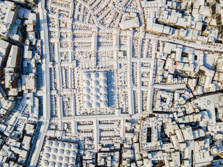 Grand Bazaar in the Snow, Winter Season on the Istanbul, Drone Photo Istanbul Turkey