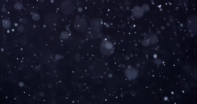 snowfall overlay, black background - winter, slowly falling snow effect - green screen