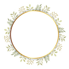 Beautiful leaves circle border