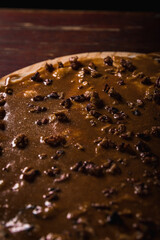 Delicious Pizza Burger Classic Homemade Tomato Sauce Sausage Cheese Onion Chicken Meat Pasta Shrimp Restaurant Menu Gourmet on a wooden table