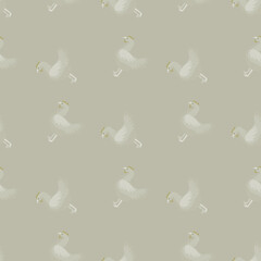 Seamless pattern of hen. Domestic animals on colorful background. Vector illustration for textile.