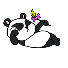Vector children's design for backgrounds and fabrics, postcards.Cute panda