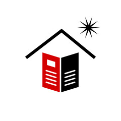 concept book house logo vector