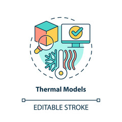 Thermal models concept icon. Digital twin abstract idea thin line illustration. Virtual representation of system. Isolated outline drawing. Editable stroke. Roboto-Medium, Myriad Pro-Bold fonts used