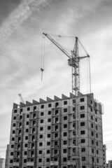 Construction of highrise buildings and column crane