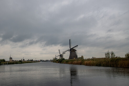 Kinderdijk Windmills In Netherland Holland