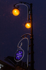 street lights in the city