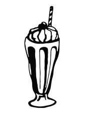 Ice cream. Vector clipart. Hand drawn