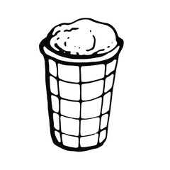 Ice cream. Vector clipart. Hand drawn