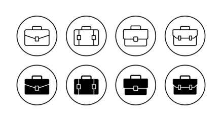 Briefcase icons set. suitcase sign and symbol. luggage symbol.