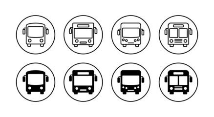 Bus icons set. bus sign and symbol