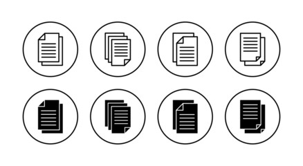 Document icons set. Paper sign and symbol. File Icon
