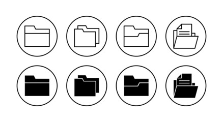 Folder icons set. folder sign and symbol