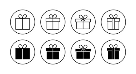 Gift icons set. gift sign and symbol. birthday gift