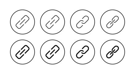 Link icons set. Hyperlink chain sign and symbol