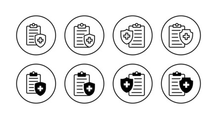Medical insurance icons set. health insurance sign and symbol