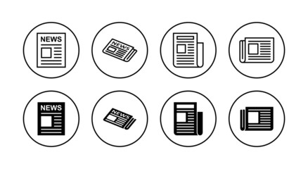 Newspaper icons set. news paper sign and symbolign
