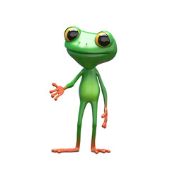 3D Illustration of a Little Green Frog