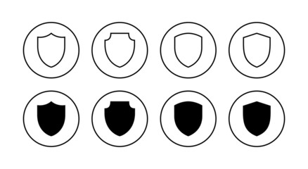 Shield icons set. Protection icon. Security sign and symbol